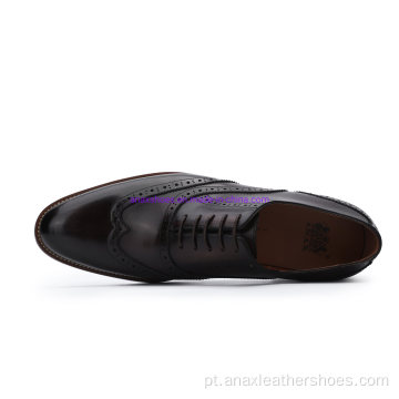 Sapatos masculinos feitos à mão de couro conforto formal Oxford